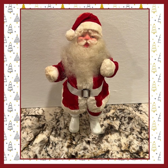 Harold Gale Vintage Red Velvet Suit Santa Claus Hand Painted Composite Face - Picture 1 of 16